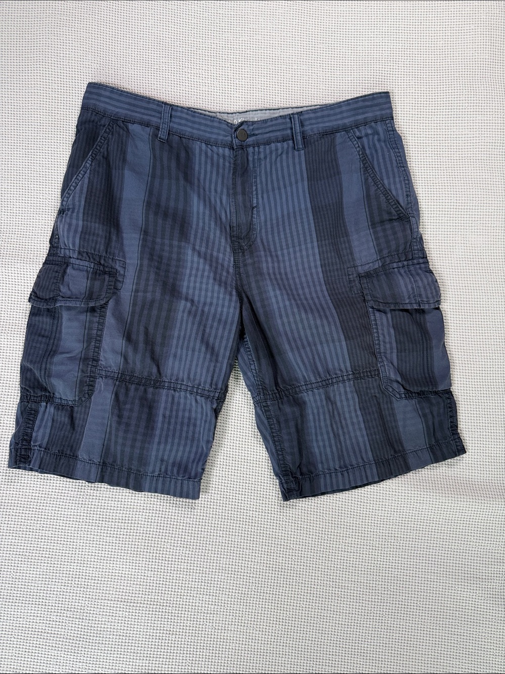 Calvin Klein Blue Striped Cargo Shorts
